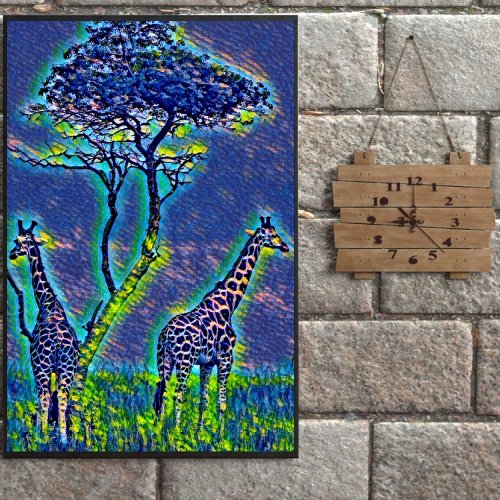 Aesthetic nature and giraffes  poster