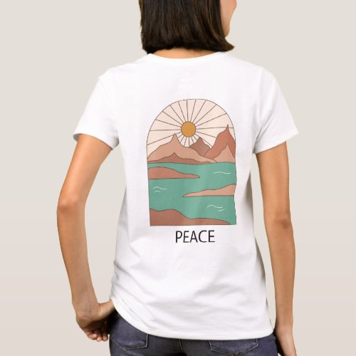 Aesthetic Nature Vintage Desert Seaside Landscape  T_Shirt