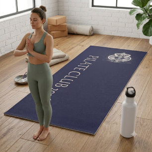 Aesthetic Navy Blue Pilates Club Minimalist Yoga Mat