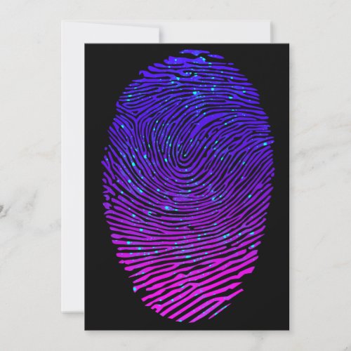 Aesthetic Neon Fingerprint Luminous Luminescent Invitation