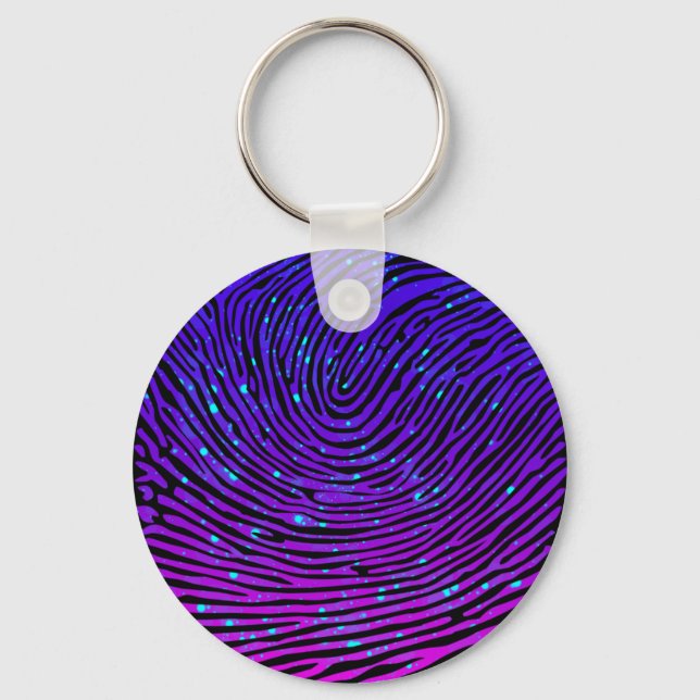 Aesthetic Neon Fingerprint Luminous Luminescent Keychain (Front)