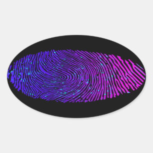 Aesthetic Neon Fingerprint Luminous Luminescent Oval Sticker