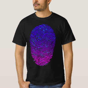 Aesthetic Neon Fingerprint Luminous Luminescent T-Shirt