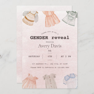 Aesthetic Neutral Gender Reveal Baby Shower Invitation