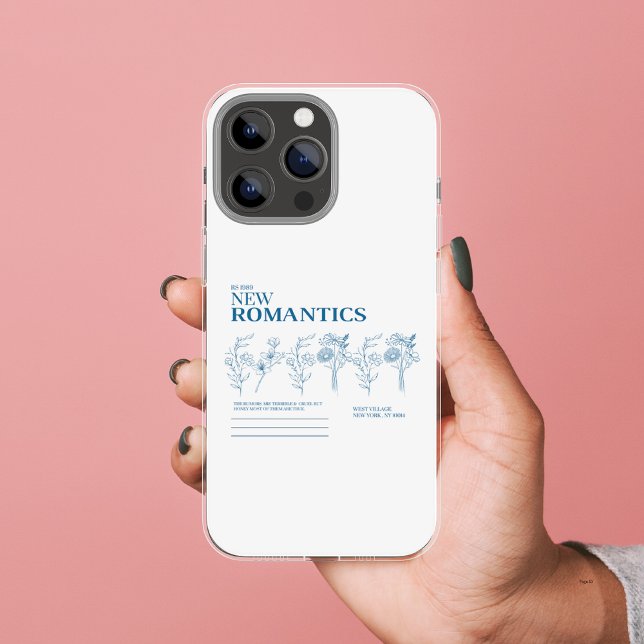 Aesthetic New Romantics Minimal Floral iPhone Case (Creator Uploaded)