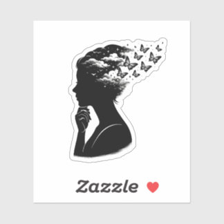 Aesthetic Night Sky Butterfly Art Sticker