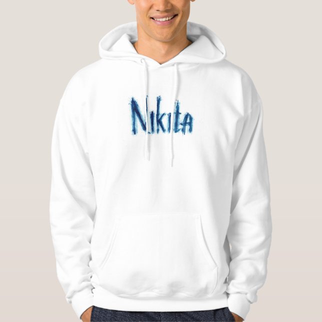 Aesthetic "Nikita" Personalized Script Art - Custo Hoodie (Front)