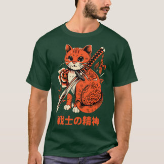Aesthetic Ninja Cat Samurai Japanese Ar T-Shirt
