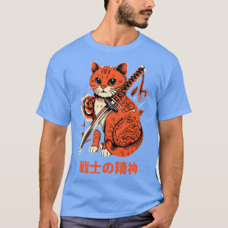 Aesthetic Ninja Cat Samurai Japanese Ar T-Shirt