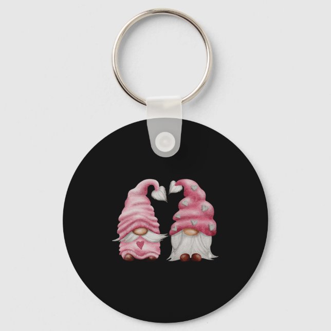 Aesthetic Nk Gnome Valentines Day Decor For Women  Keychain (Front)