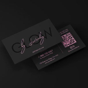 Aesthetic Nurse Esthetician Pink Black Beauty Business Card