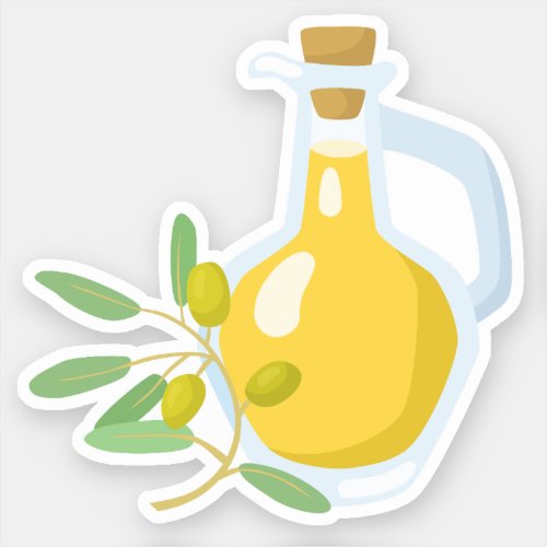 Aesthetic Olive Oil and Olive Vine Sticker