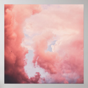 Aesthetic Orange Sky and Cloud Poster