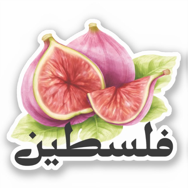 Aesthetic Palestine in Arabic Figs Falastin Sticker (Front)