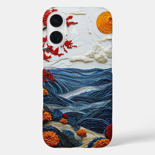 Aesthetic paper cut ocean landscape Case-Mate iPhone case (Back)