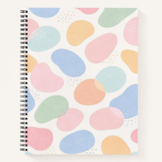 Aesthetic Pastel Abstract Shapes Spiral Notebook 