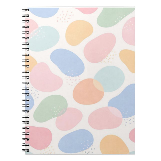 Aesthetic Pastel Abstract Shapes Spiral Notebook  (Front)