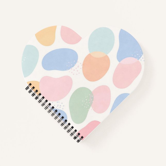 Aesthetic Pastel Abstract Shapes Spiral Notebook  (Front)