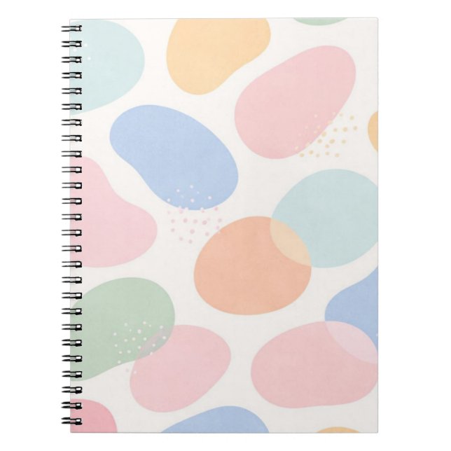 Aesthetic Pastel Abstract Shapes Spiral Notebook  (Front)