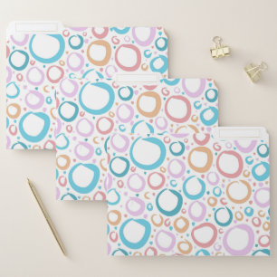 Aesthetic Pastel Circles Pattern Abstract Bubble File Folder