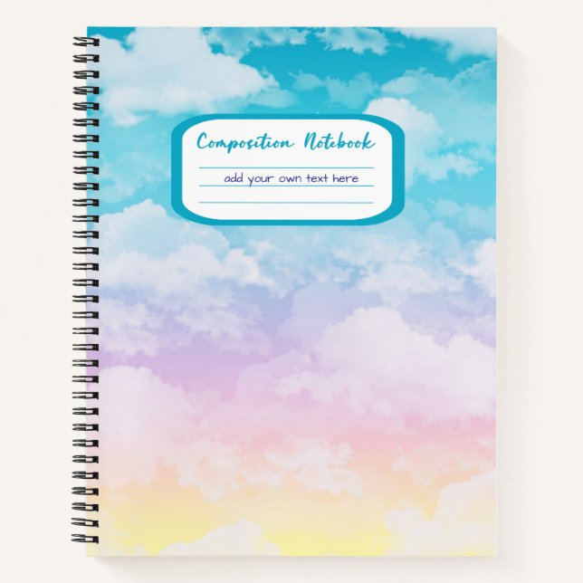 Aesthetic Pastel Clouds Composition Notebook (Front)