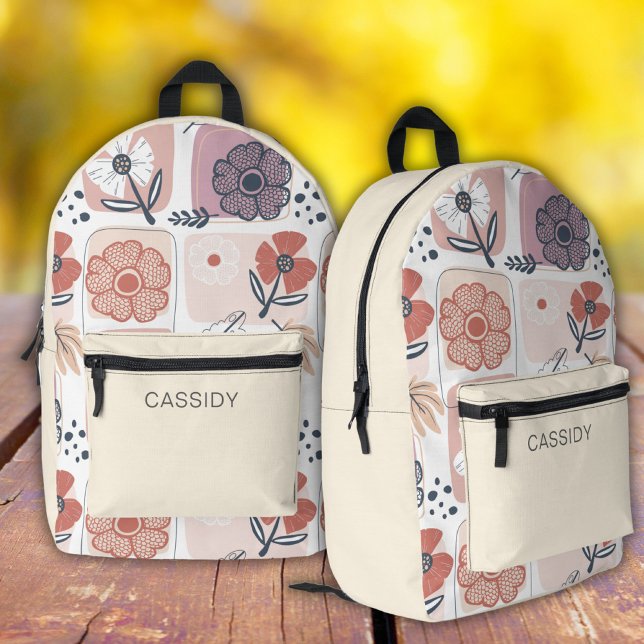 Aesthetic pastel cream flower girls backpack  (Creator Uploaded)