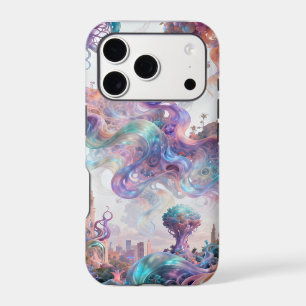 Aesthetic Pastel Fantasy City Ethereal Swirl Art iPhone 17 Pro Case