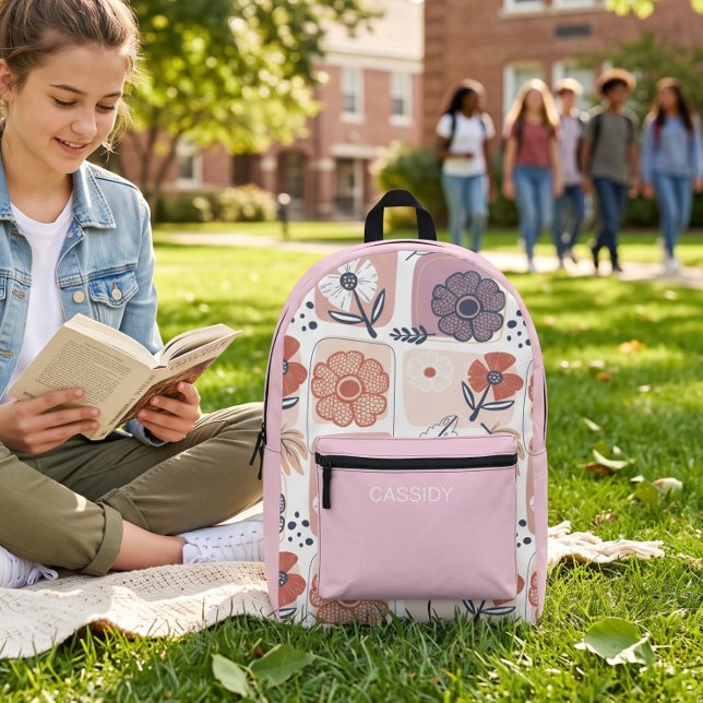 Aesthetic pastel flower girls backpack  (Creator Uploaded)