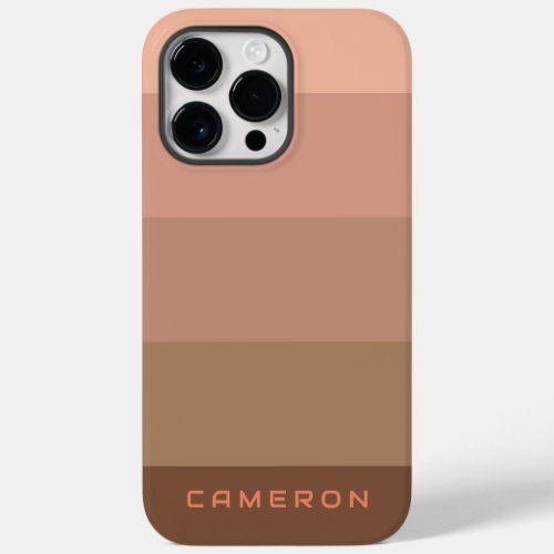 Aesthetic Peach Brown Palette Stripe colorblock  Case_Mate iPhone 14 Pro Max Case