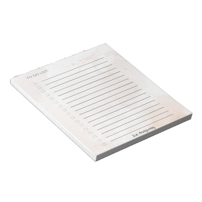 Aesthetic Personalized Name Tearaway Notepad (Angled)