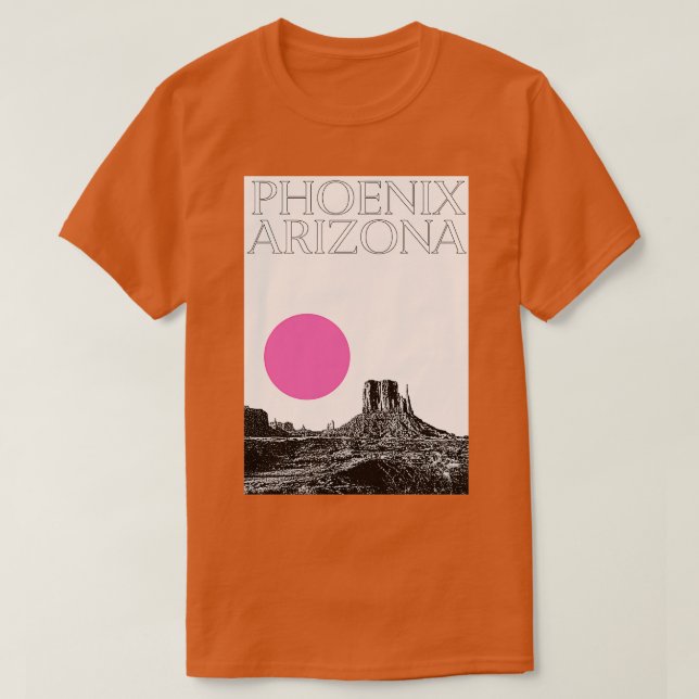 Aesthetic Phoenix Artizona City Travel Typography T-Shirt (Design Front)