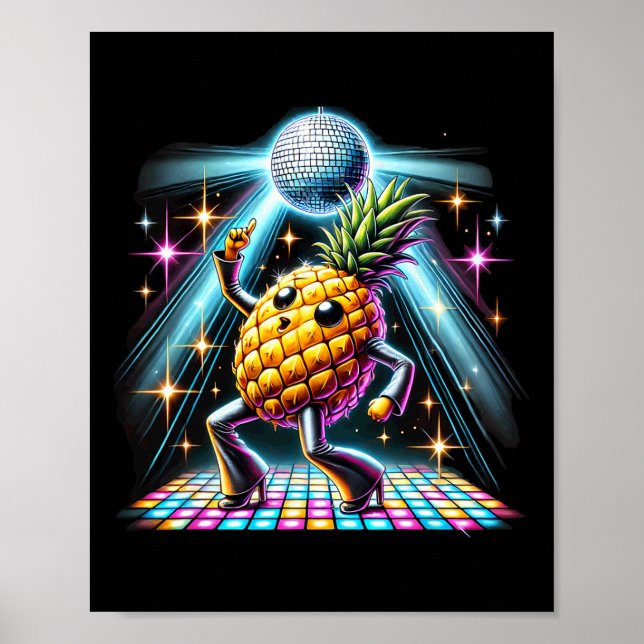 Aesthetic Pineapple Disco Dancer Spooky Dance Kids Poster (Front)