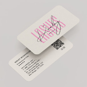 Aesthetic Pink Beige Sand Lashes Tech Beauty Business Card