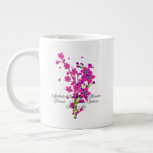 Aesthetic Pink Cherry Blossom Branch Giant Coffee Mug