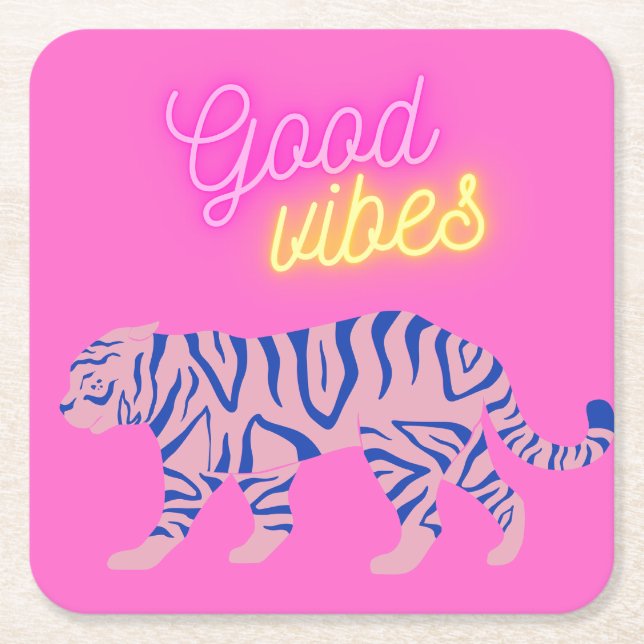 Aesthetic Pink for Teens, Girls, Tweens Square Paper Coaster (Front)