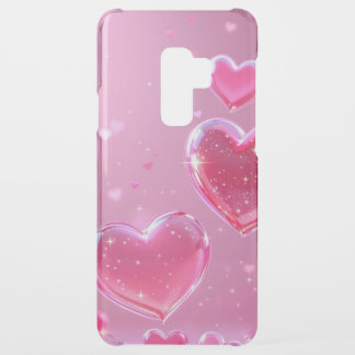 Aesthetic Pink Glowing Heart Sparkle Uncommon Samsung Galaxy S9 Plus Case