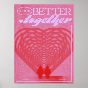 aesthetic pink heart poster