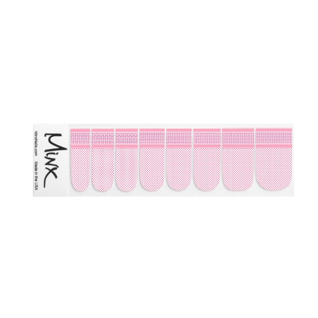 Aesthetic Pink Keffiyeh Temporary Nail Stickers (Right Hand)