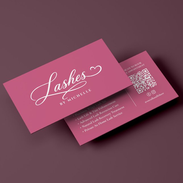 Aesthetic Pink Lash Tech Lift Extensions Business Card (Aesthetic Pink Lash Tech Lift Extensions Business Card
)