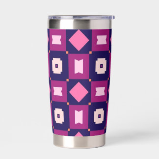 AEsthetic Pink Purple and Beige Geometric Pattern Insulated Tumbler