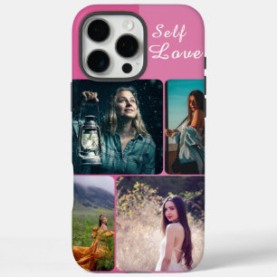 Aesthetic pink self love photo collage phone case