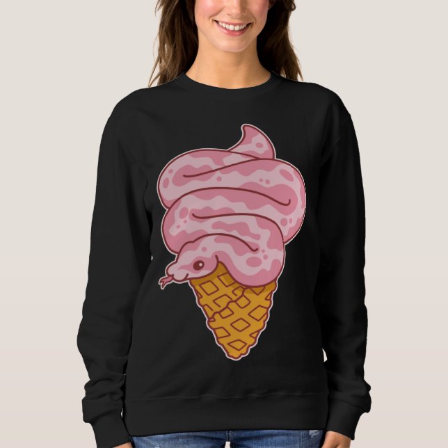 Aesthetic Pink Snake Ice Cream Sweatshirt (Front)