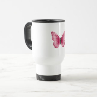 Aesthetic Pink Watercolor Butterfly Coffee Mug