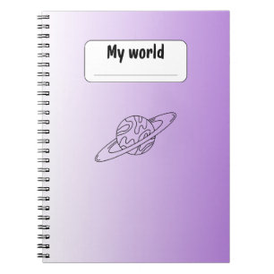 Aesthetic Planet Notebook Minimal Purple Journal