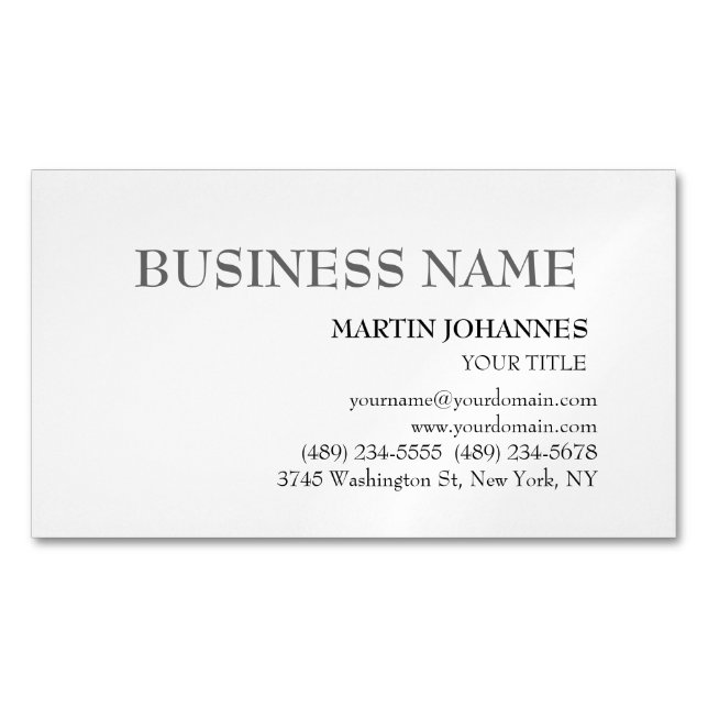 Aesthetic Professional Chic White Business Card (Front)