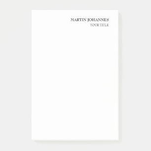 Aesthetic Professional Chic White Business Card Post-it Notes