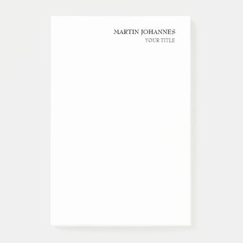 Aesthetic Professional Chic White Business Card Post_it Notes