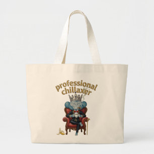 Aesthetic professional Chillaxer Monkey Large Tote Bag