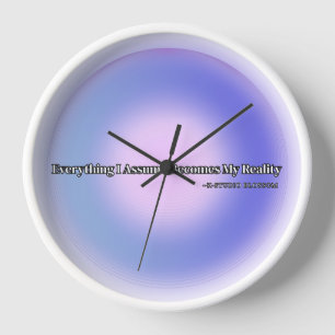 Aesthetic Purple Aura Manifestation White Wooden Clock