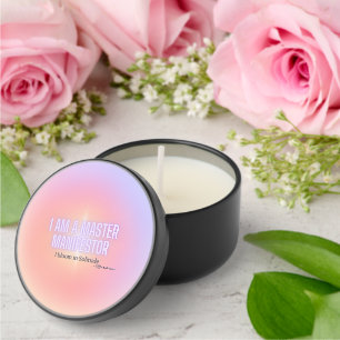 Aesthetic Purple Aura Master Manifestor Black Tin Mini Candle Favors